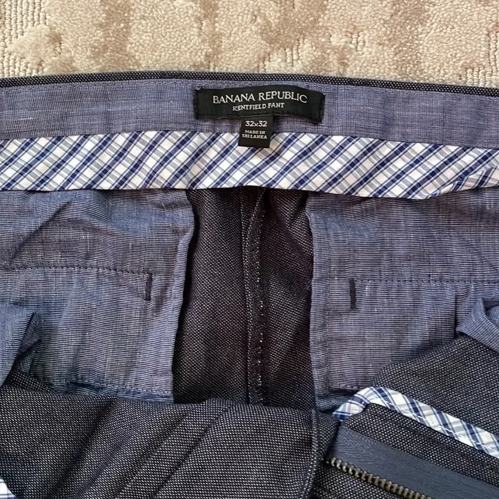 Banana Republic Navy Blue Textured Chinos